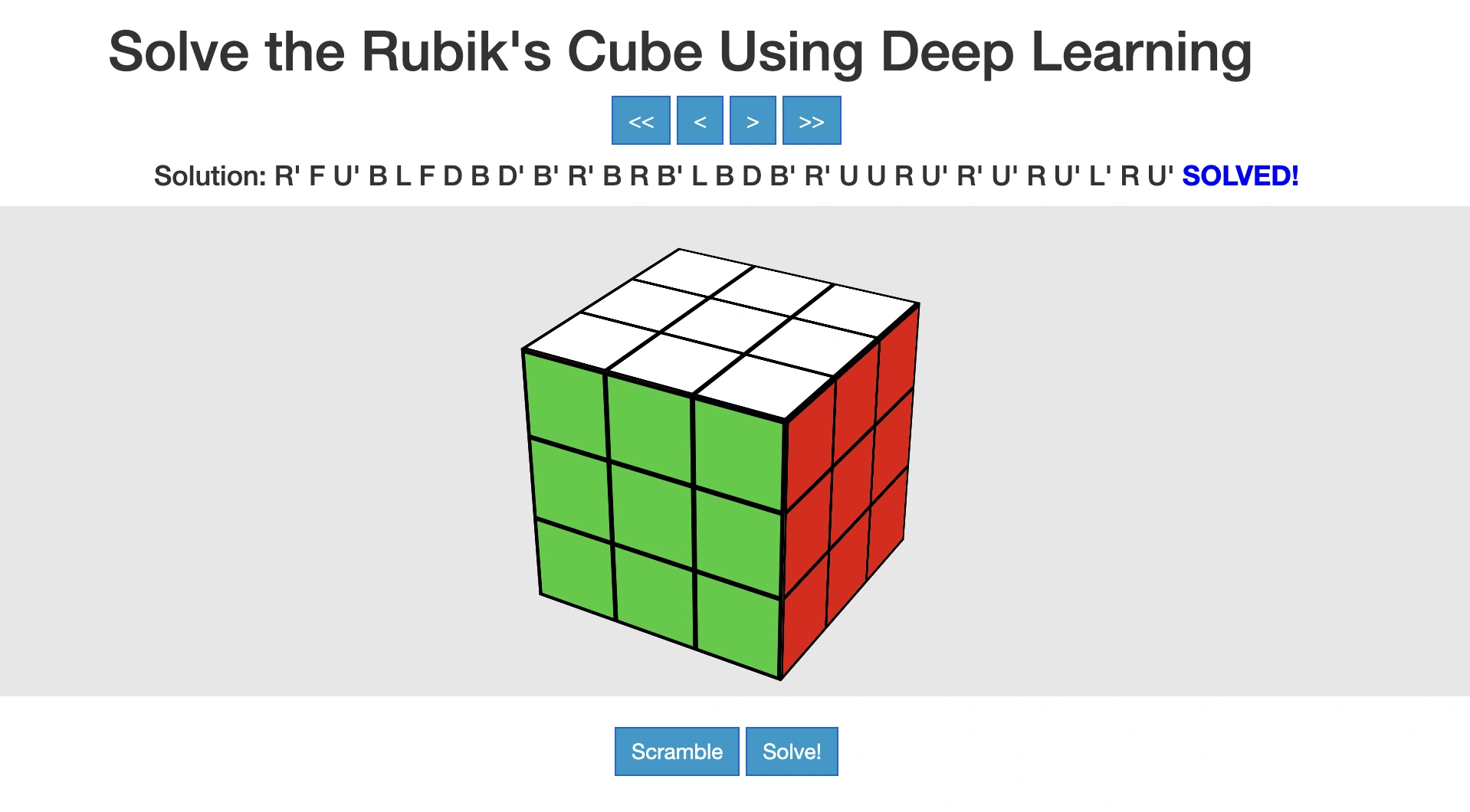 DeepCubeA: AI Rubik's Cube Solver Screenshot